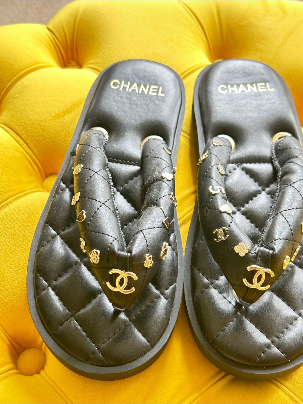 SOLD.  SOLD.  SOLD. 
Chanel Leather Flip Flops - Picture 4 of 9